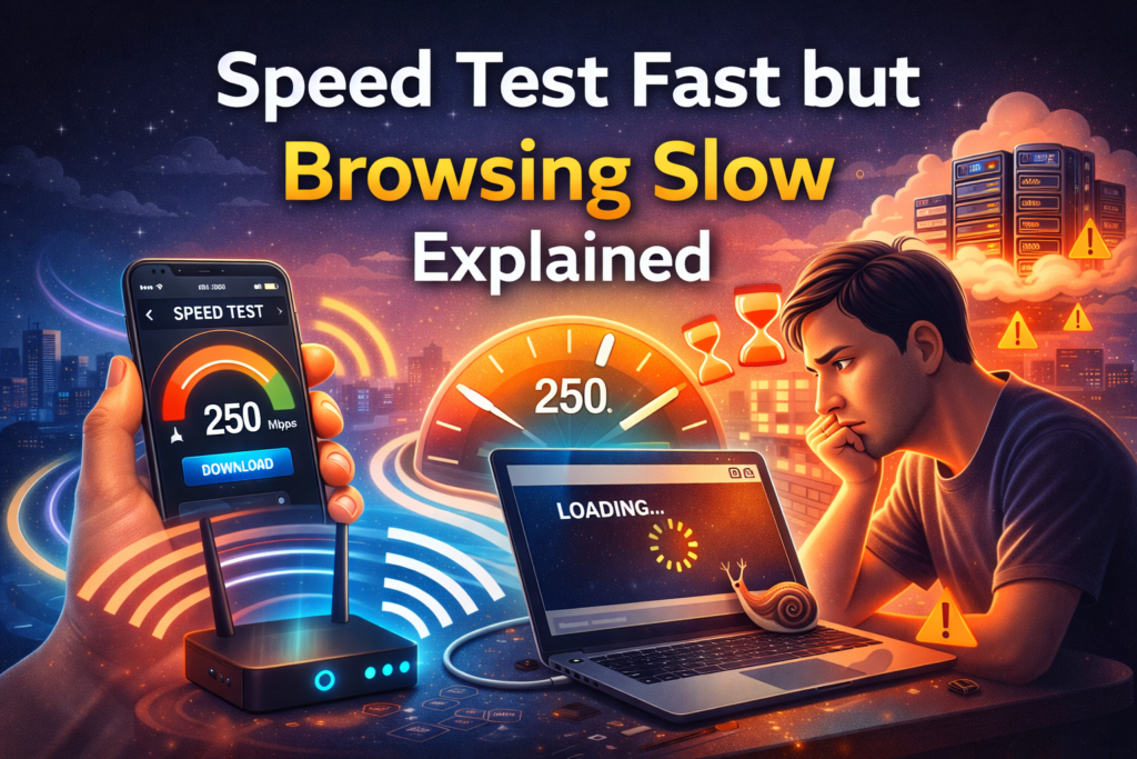 speed test fast but browsing slow