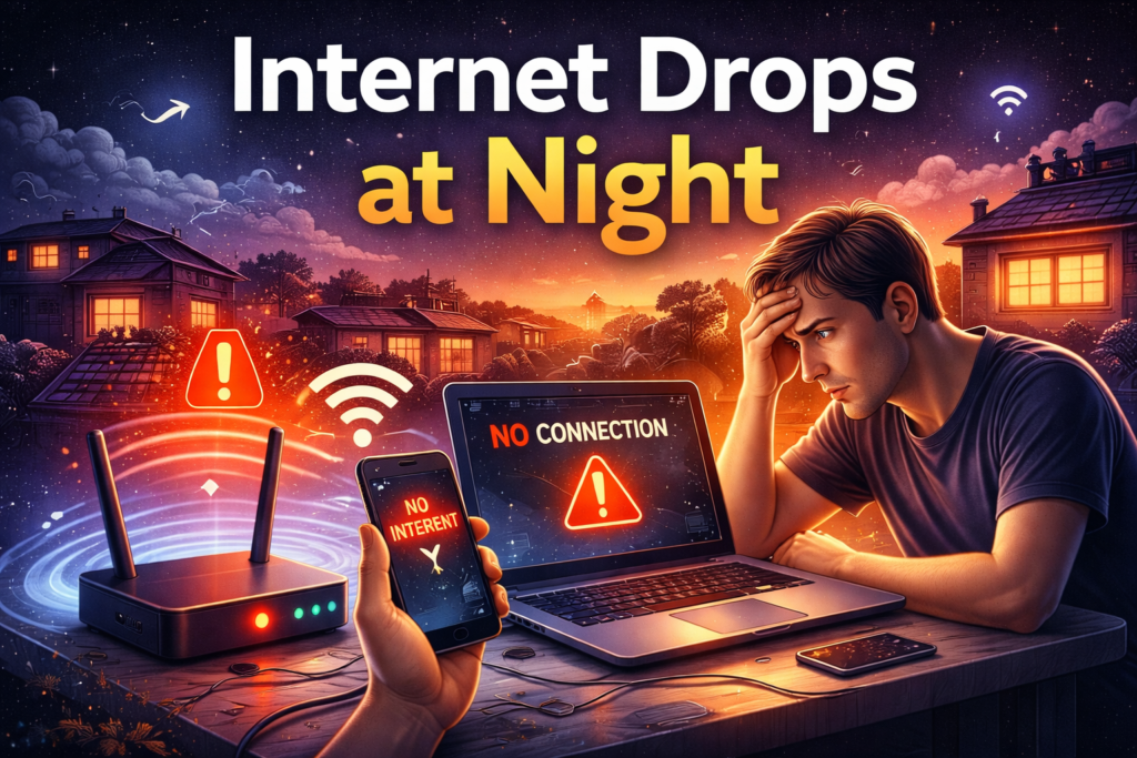 internet drops at night